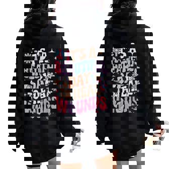 Its A Beautiful Day To Heal Wounds Retro Wound Care Nurse Os Women Oversized Hoodie Back Print | Seseable UK