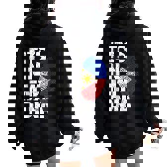 It's In My DNA Philippines Flag Men Women Tank Top Women Oversized Hoodie Back Print | Mazezy