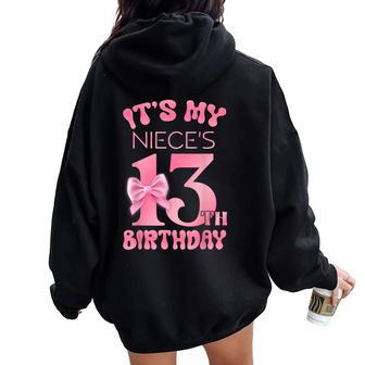 It's My Niece's 13Th Birthday Girl Pink Party Themes Women Oversized Hoodie Back Print | Mazezy