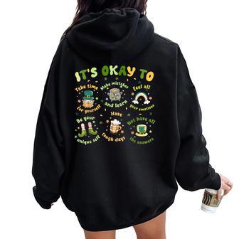 It's Okay To Mental Health Sped Teacher Lucky Clover Women Oversized Hoodie Back Print - Thegiftio UK