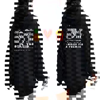 IVF Pregnancy Mom Transfer Day Sticky Vibes & French Fries Women Oversized Hoodie Back Print | Mazezy