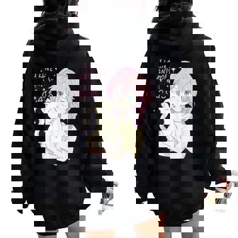 J'aime Les Animes Et Les Chats Fille Manga Et Chat Kawaii Sweat à capuche oversize pour femme avec imprimé dans le dos - Cadeauxyz