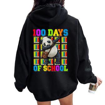 Joyeux 100 Jours D'école 100 Jours Plus Intelligent Dabbing Panda Sweat à capuche oversize pour femme avec imprimé dans le dos - Cadeauxyz