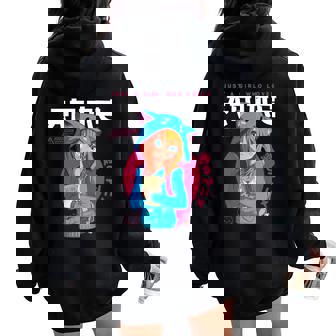 Just A Girl Loves アニメ ラーメン スケッチ オタク少女アニメ 長袖tシャツ レディース オーバーサイズ パーカー バックプリント - Kawaiitshirt