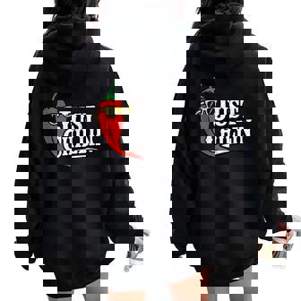 Just Chillin Chili Pepper Lovers Men Women Kids Tank Top Women Oversized Hoodie Back Print | Mazezy