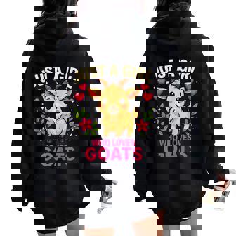 Just a Girl Who Loves Goats Women Oversized Hoodie Back Print - Monsterry
