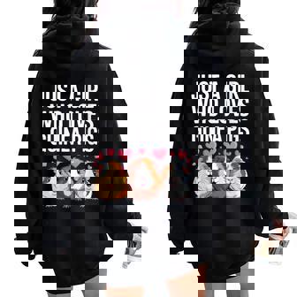 Just a Girl Who Loves Guinea Pigs Cute Pet Lover Apparel Women Oversized Hoodie Back Print | Mazezy