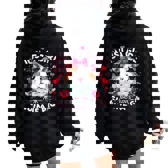 Just A Girl Who Loves Guinea Pigs Lover Mom Women Oversized Hoodie Back Print | Seseable UK