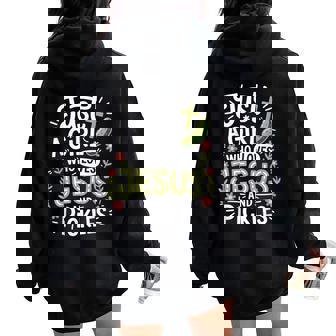 Just A Girl Who Loves Jesus And Pickles Women Oversized Hoodie Back Print | Seseable FR