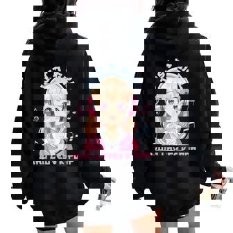 Just A Girl Who Loves K-Pop Korean Music K-Pop Anime Women Oversized Hoodie Back Print | Mazezy