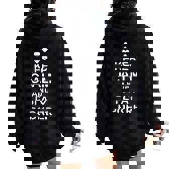 Keep Calm And Play Poker Casino Jeux De Cartes De Jeu Sweat à capuche oversize pour femme avec imprimé dans le dos - Cadeauxyz