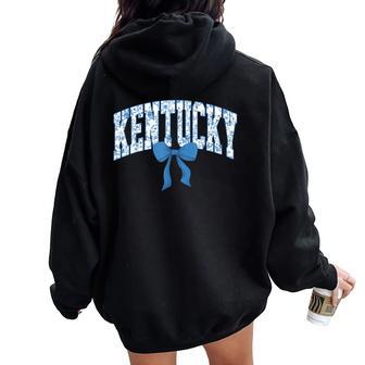 Kentucky Coquette Bow Floral State Pride Style Girls Women Women Oversized Hoodie Back Print | Seseable UK