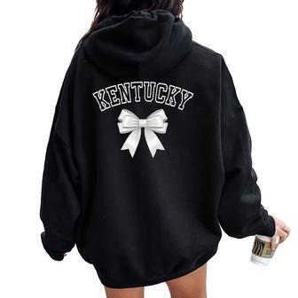 Kentucky Coquette Bow Hometown Pride For Women Girls Women Oversized Hoodie Back Print | Mazezy