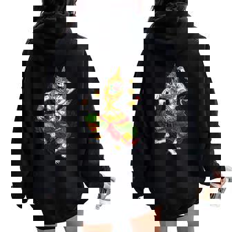 Khmer Hanuman Warrior Art Cambodian Myth Style Women Oversized Hoodie Back Print | Mazezy