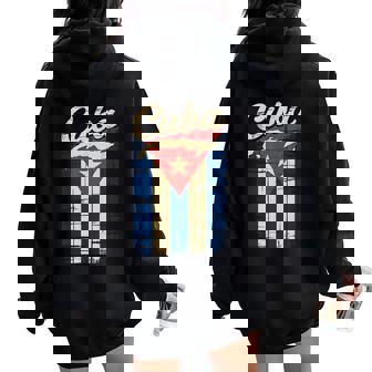 Kids Cuban Flag Bandera Cubana Women Boys Hispanic Heritage Women Oversized Hoodie Back Print | Mazezy