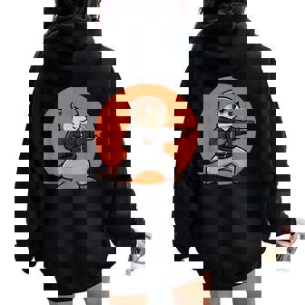 Kung Fu Otter Fighting Pose For Women Men And Kids Women Oversized Hoodie Back Print | Mazezy