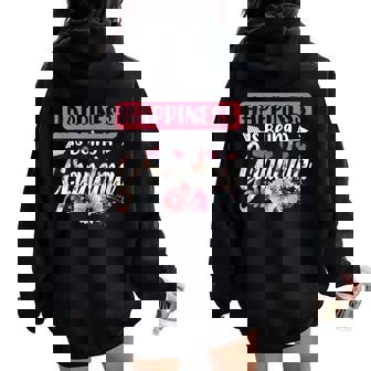 La Felicità È Essere Una Nonna Felice Festa Della Mamma Nonna Floreale Felpa con cappuccio oversize da donna con stampa posteriore - Novitaregali