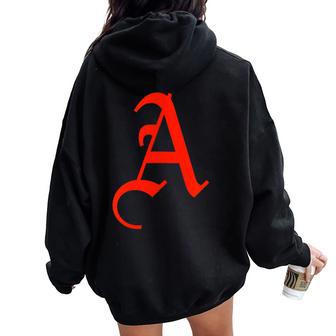 La Letra Escarlata A Roja Cuello Women Oversized Hoodie Back Print - Regaloses