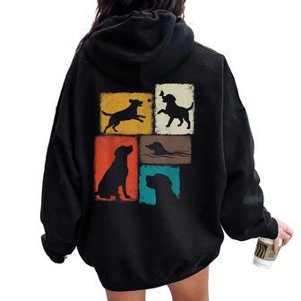 Labrador Vintage Collage Retriever Lab Dad Mom Dog Lover Women Oversized Hoodie Back Print - Thegiftio UK