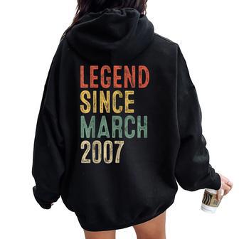 Legend March 2007 19Th Birthday Boy Girl 19 Year Old Women Oversized Hoodie Back Print | Seseable CA