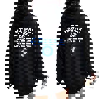 Let's Pray For Greece Men And Women Women Oversized Hoodie Back Print | Mazezy