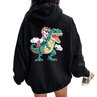 Licorne Chevaleur Dinosaure Amusant Pour Enfants Hommes S Sweat à capuche oversize pour femme avec imprimé dans le dos - Cadeauxyz