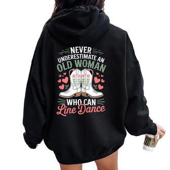 Line Dance Ieja Divertido Baile Línea Women Oversized Hoodie Back Print - Regaloses