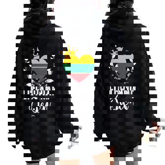 Lithuanian Queen Lithuania Flag Proud Lithuanian Woman Women Oversized Hoodie Back Print | Mazezy