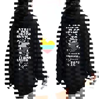 Lithuanian Queen Lithuanian Wife Girlfriend Lithuania Flag Women Oversized Hoodie Back Print | Mazezy