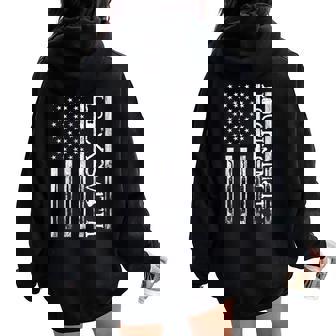 Locksmith USA American Flag Lock Picking Lock Picker Women Oversized Hoodie Back Print | Mazezy