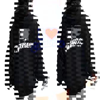 I Love Calabrese Women Oversized Hoodie Back Print | Mazezy