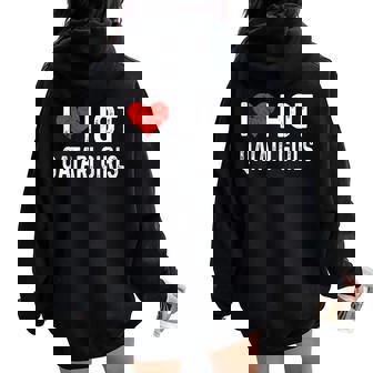 I Love Hot Qatari Girls Qatar Heart Wife Girlfriend Women Oversized Hoodie Back Print | Mazezy