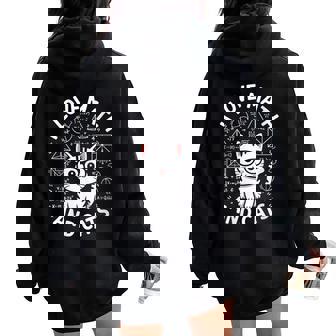 I Love Math And Cats Kitty Chalkboard Math Teacher Women Oversized Hoodie Back Print | Mazezy