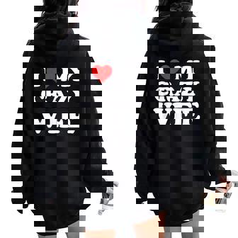 I Love My Crazy Wife レディース オーバーサイズ パーカー バックプリント - Kawaiitshirt