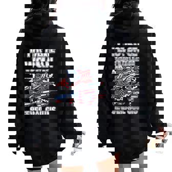 I Love One Woman And Several Guns USA Patriotic Tee Women Oversized Hoodie Back Print | Mazezy