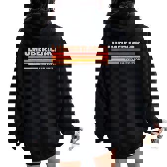 Lumberjack Retro Sunrise Women Oversized Hoodie Back Print | Mazezy