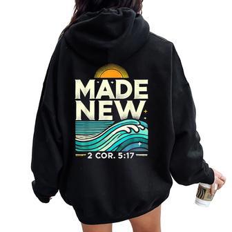 Made New Baptism Christian For Youth Baptized Women Oversized Hoodie Back Print - Thegiftio UK