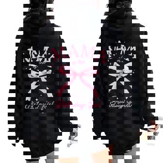 Mama Of The Birthday Girl Coquette Bow Matching Family Women Oversized Hoodie Back Print | Seseable UK