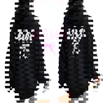Mama Birthday Squad Matching Coquette Bow Family Party Women Oversized Hoodie Back Print | Seseable UK