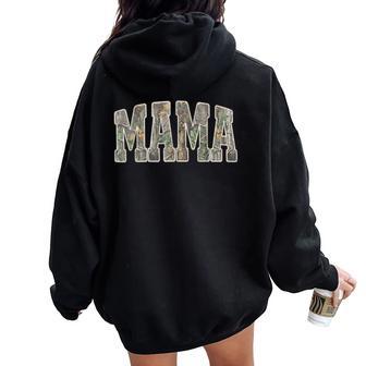 Mama Camouflage Mommy Happy Mother's Day Mom Life Women Oversized Hoodie Back Print - Thegiftio