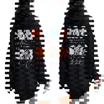 Mama Of Little Miss Onederful First Birthday Boho Rainbow Women Oversized Hoodie Back Print - Thegiftio