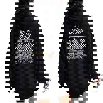 Mama Retro Monster Truck Family Birthday Matching Women Oversized Hoodie Back Print - Thegiftio