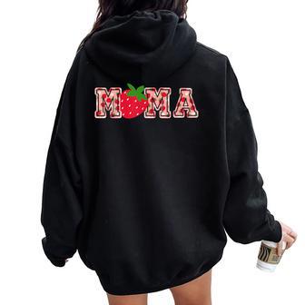 Mama Strawberry Birthday Women Oversized Hoodie Back Print - Thegiftio UK