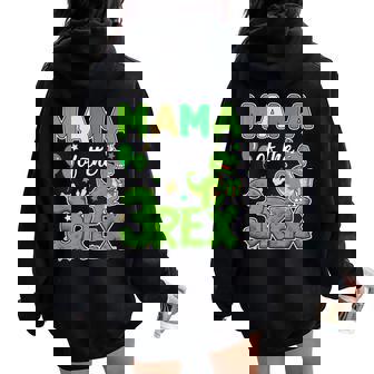 Mama Of The Three Rex Birthday Dinosaur Family Matching Women Oversized Hoodie Back Print - Thegiftio