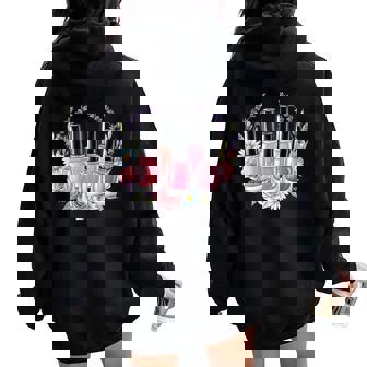 Manicurist Nail Tech Floral Nail Polish Bottles Flower Women Women Oversized Hoodie Back Print | Mazezy