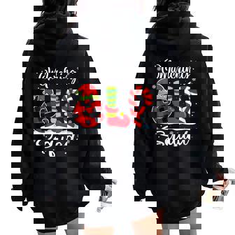 Marching Elf Squad Christmas Marching Band Matching Women Oversized Hoodie Back Print | Mazezy