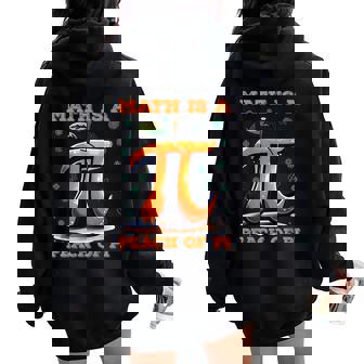 Math Is A Peach Of Pi Pi Day Joke For Women Women Oversized Hoodie Back Print - Thegiftio