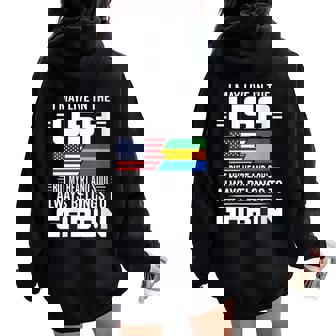 I May Live In USA But My Heart Always Belongs To Gabon Women Oversized Hoodie Back Print | Mazezy