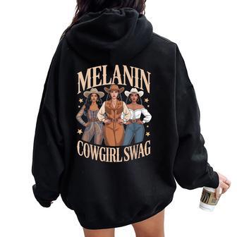 Melanin Cowgirl Swag Junenth Trail Ride Women Oversized Hoodie Back Print - Thegiftio UK