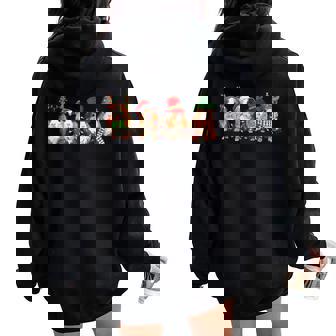 Merry Pigmas Cute Santa Guinea Pig Squad Christmas Lights Women Oversized Hoodie Back Print - Monsterry